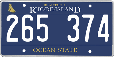 RI license plate 265374