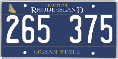 RI license plate 265375
