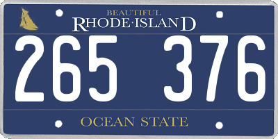 RI license plate 265376