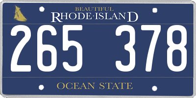 RI license plate 265378