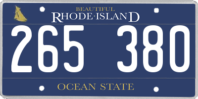 RI license plate 265380