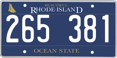 RI license plate 265381