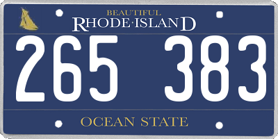 RI license plate 265383