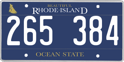 RI license plate 265384