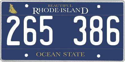 RI license plate 265386