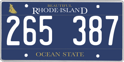 RI license plate 265387