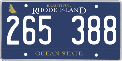 RI license plate 265388