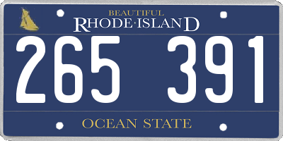 RI license plate 265391