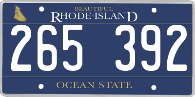 RI license plate 265392