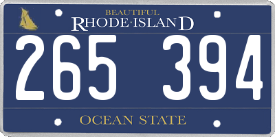 RI license plate 265394