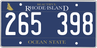 RI license plate 265398