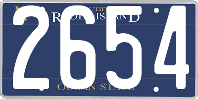 RI license plate 2654