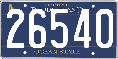 RI license plate 26540