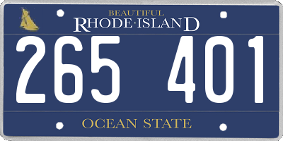 RI license plate 265401