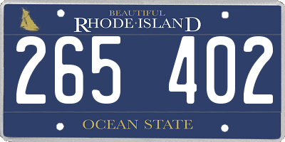 RI license plate 265402