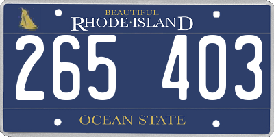 RI license plate 265403