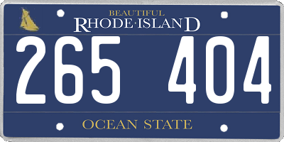 RI license plate 265404