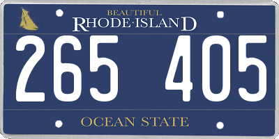 RI license plate 265405