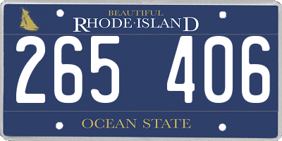 RI license plate 265406
