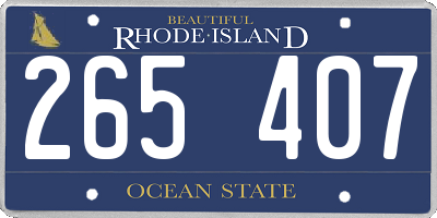 RI license plate 265407