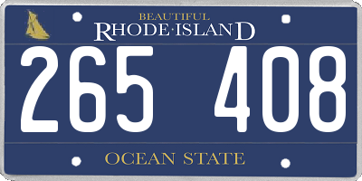 RI license plate 265408