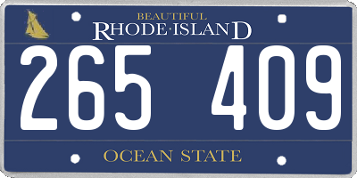 RI license plate 265409
