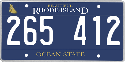 RI license plate 265412
