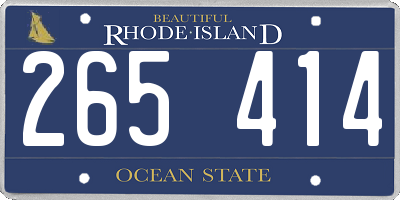 RI license plate 265414