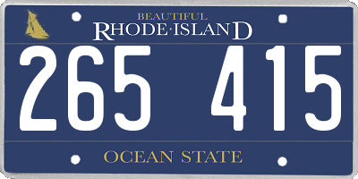 RI license plate 265415