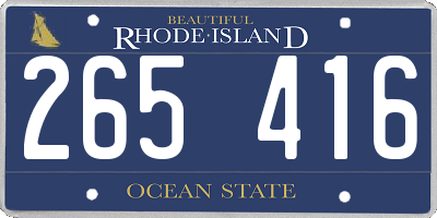 RI license plate 265416