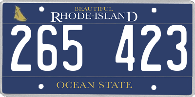 RI license plate 265423