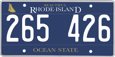 RI license plate 265426