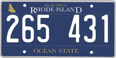 RI license plate 265431