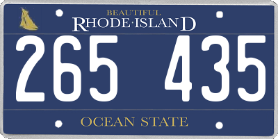 RI license plate 265435
