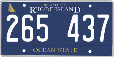 RI license plate 265437