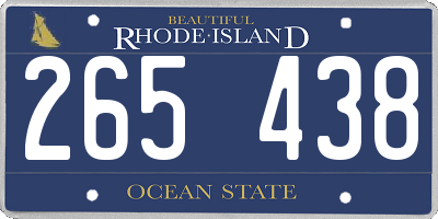 RI license plate 265438