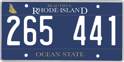 RI license plate 265441