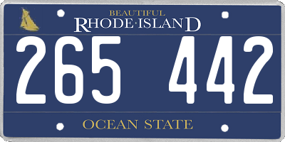 RI license plate 265442