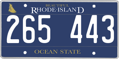 RI license plate 265443
