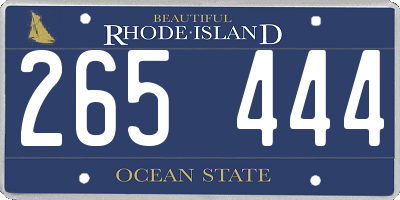 RI license plate 265444