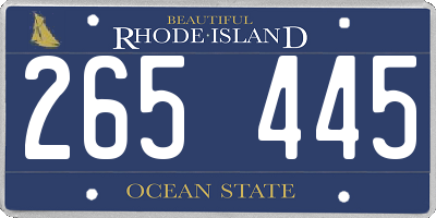 RI license plate 265445
