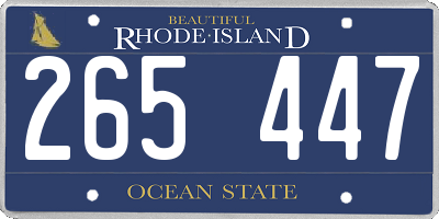 RI license plate 265447