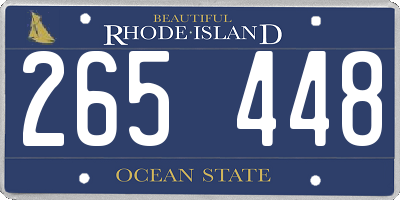 RI license plate 265448