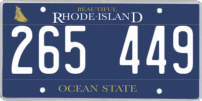 RI license plate 265449