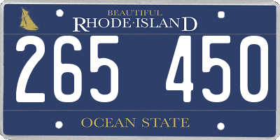 RI license plate 265450
