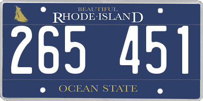 RI license plate 265451