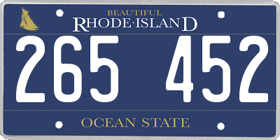 RI license plate 265452
