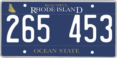 RI license plate 265453