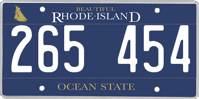 RI license plate 265454