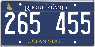 RI license plate 265455